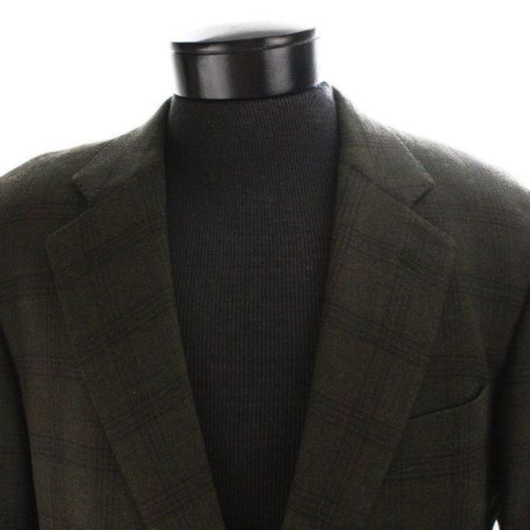 BROOKS BROTHERS Men's Green Plaid Cashmere Jacket Size S - Picture 2 of 7